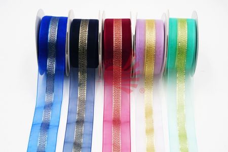 Glitter Striped Sheer Ribbon